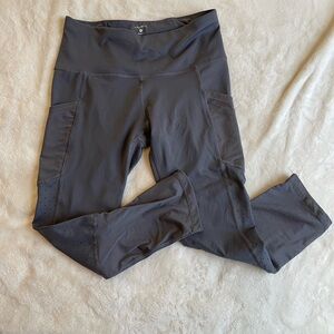 Layer 8 Charcoal Grey Laser Cut Capri Leggings - Small
